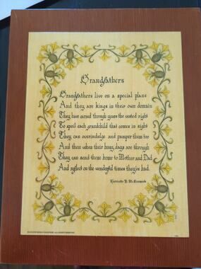 Vintage Grandfathers Wooden Plaque